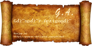 Gáspár Antigoné névjegykártya